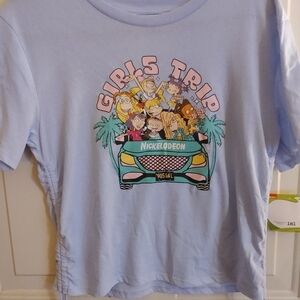 Nickelodeon Rugtats 90's Girl's Trip XL Light Blue T-shirt cinched sides